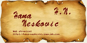Hana Nešković vizit kartica